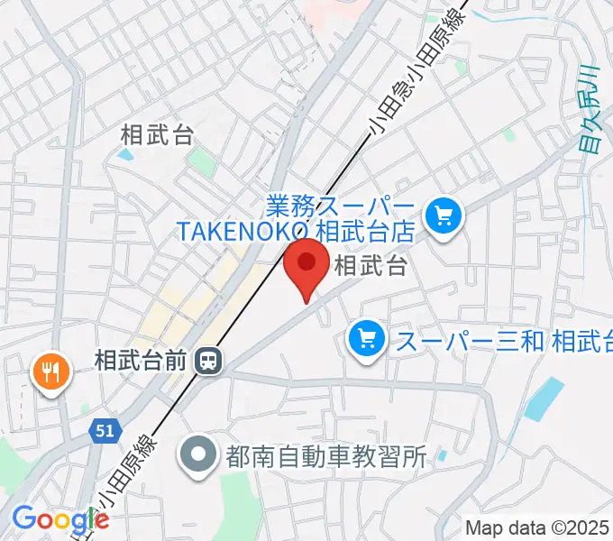 厚木楽器 アミ相武台の地図