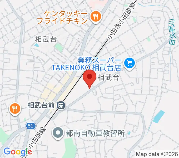 厚木楽器 アミ相武台の地図