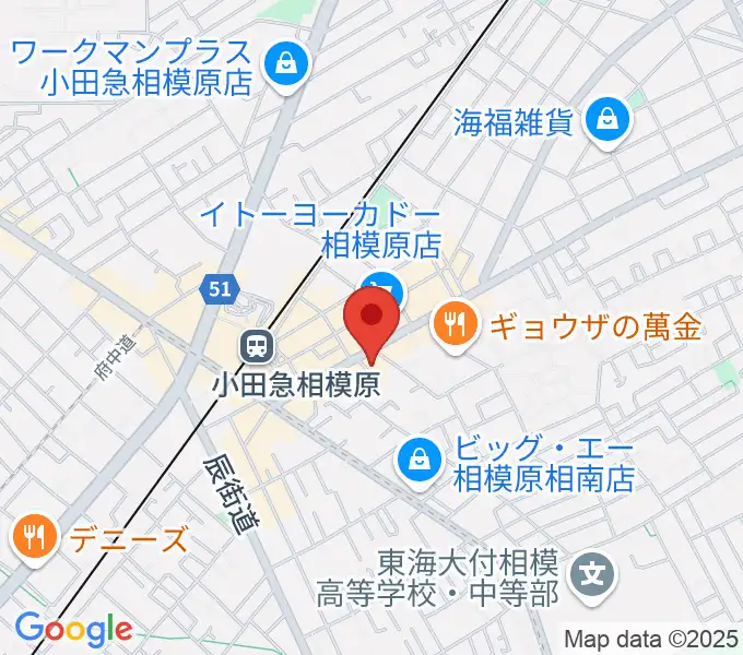 厚木楽器 アミ相南の地図