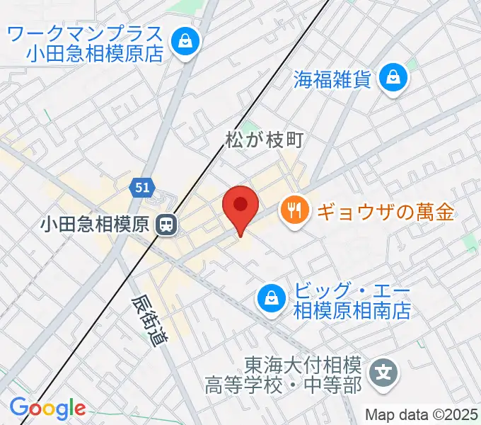 厚木楽器 アミ相南の地図