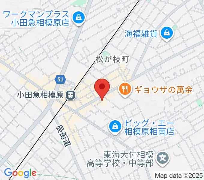 厚木楽器 アミ相南の地図