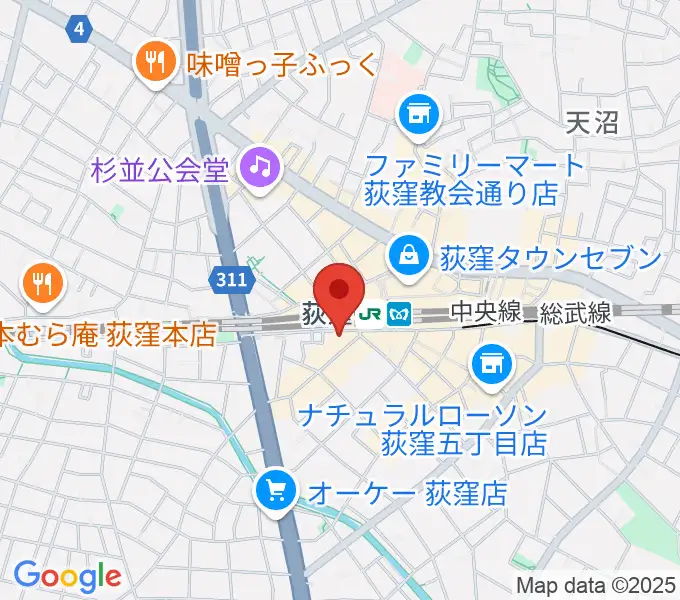 RGSギタースクールの地図