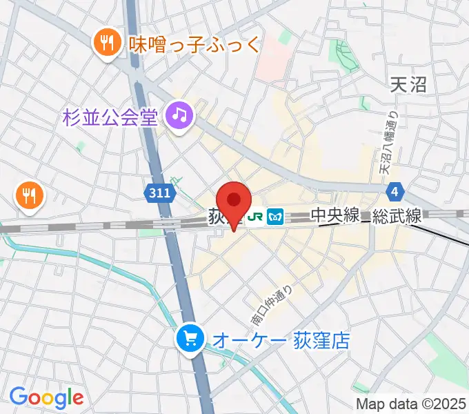 RGSギタースクールの地図