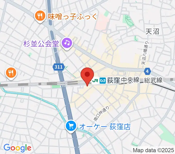 RGSギタースクールの地図