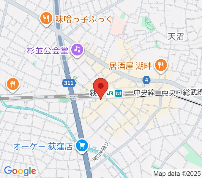 RGSギタースクールの地図