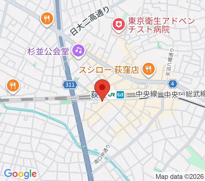 RGSギタースクールの地図