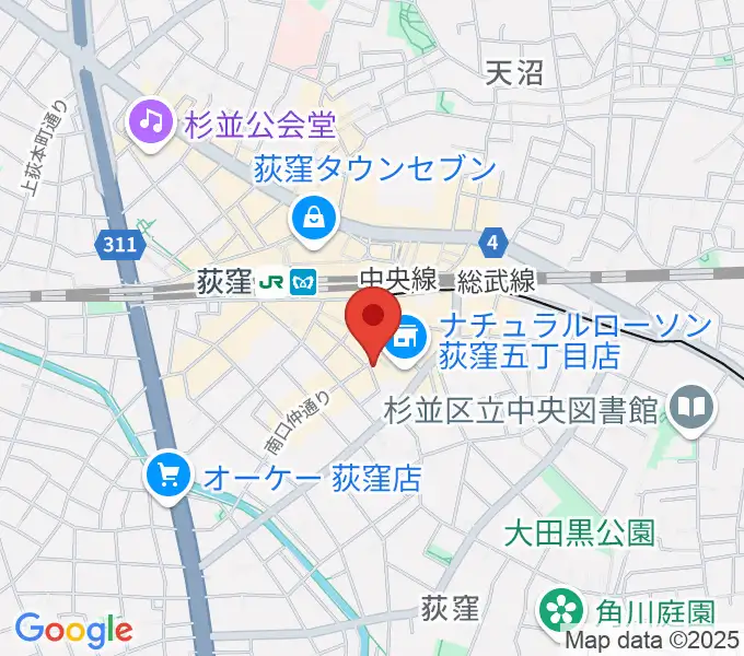 荻窪アルカフェの地図