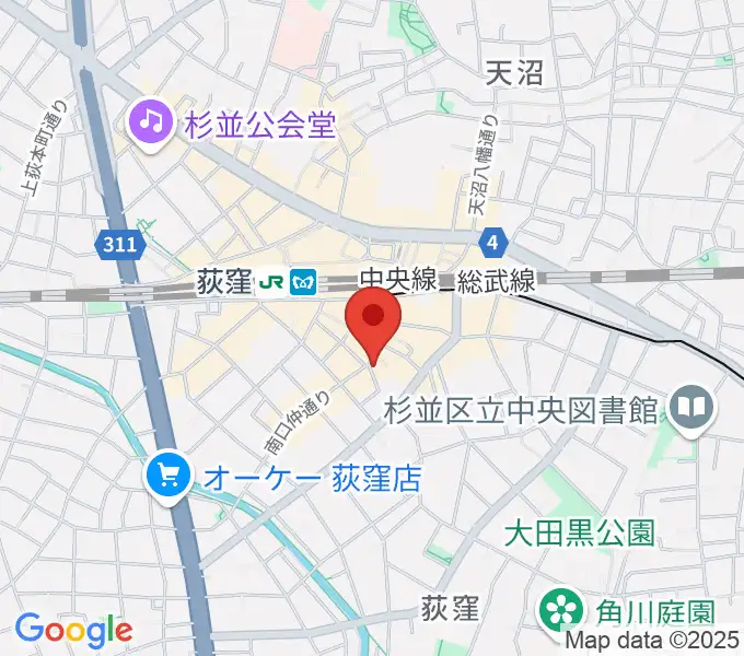 荻窪アルカフェの地図