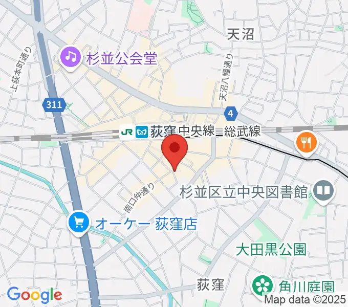 荻窪アルカフェの地図
