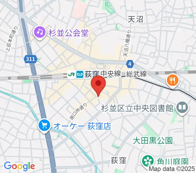荻窪アルカフェの地図