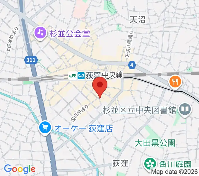 荻窪アルカフェの地図