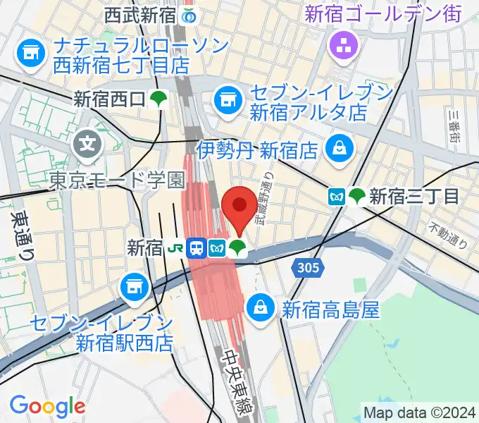 タワーレコード新宿店の地図