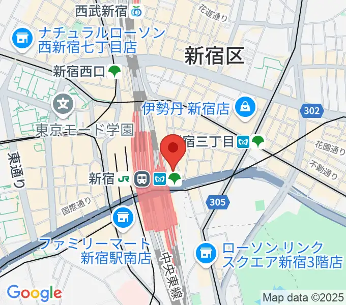 タワーレコード新宿店の地図