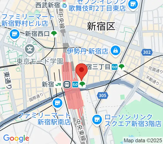 タワーレコード新宿店の地図