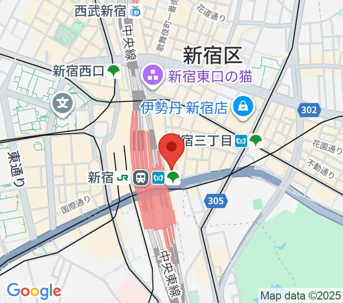 タワーレコード新宿店の地図