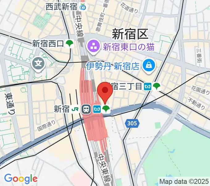 タワーレコード新宿店の地図