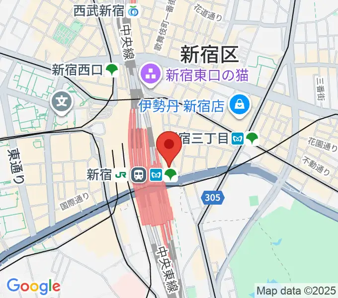 タワーレコード新宿店の地図