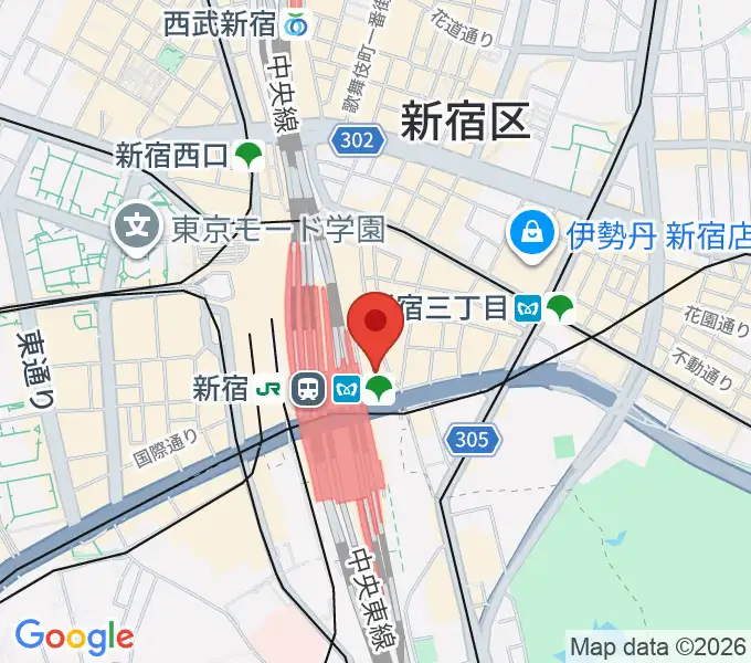 タワーレコード新宿店の地図