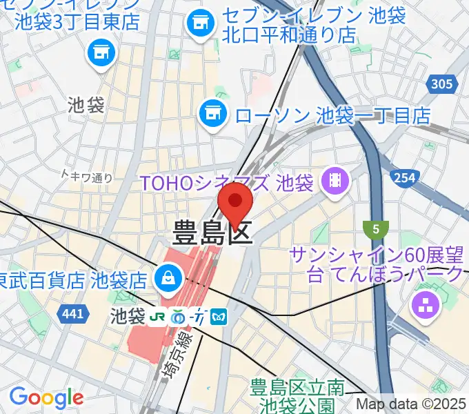 タワーレコード池袋店の地図
