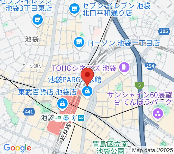 タワーレコード池袋店の地図