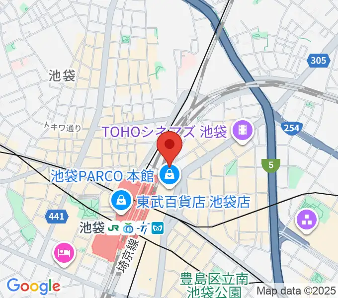 タワーレコード池袋店の地図