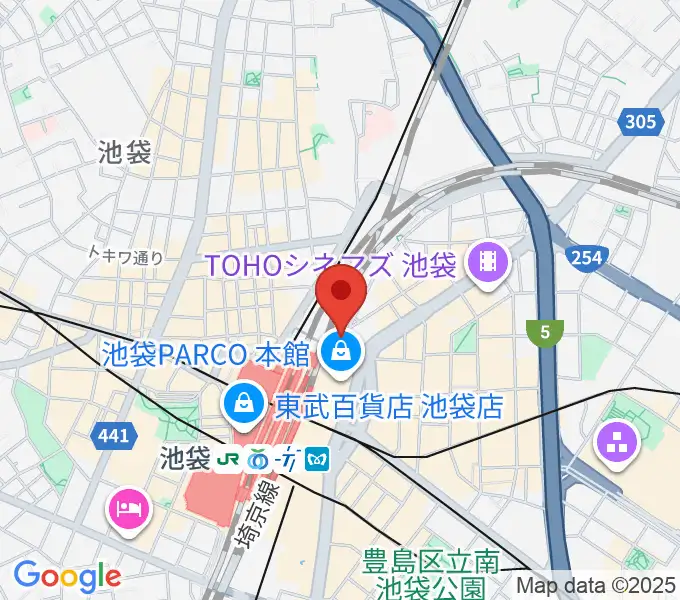 タワーレコード池袋店の地図