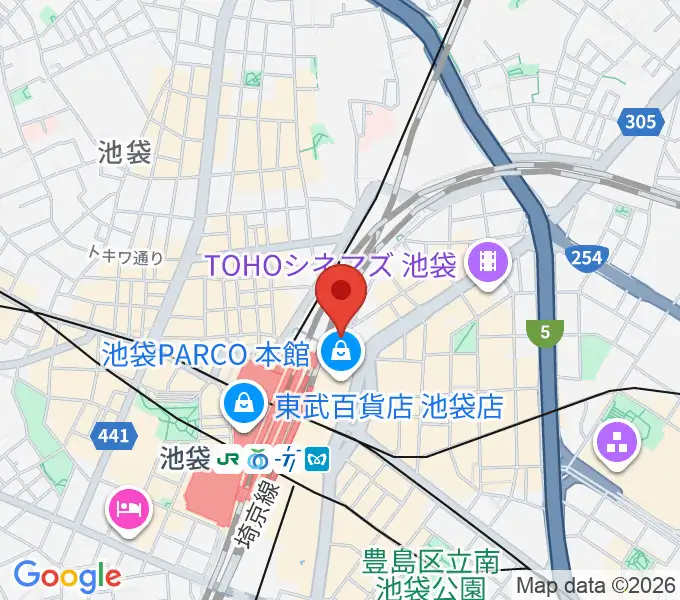 タワーレコード池袋店の地図