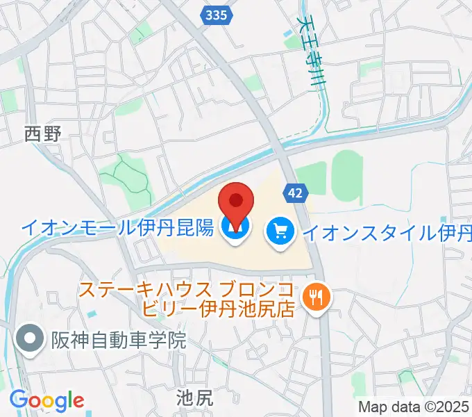 JEUGIAカルチャーセンター イオンモール伊丹昆陽の地図