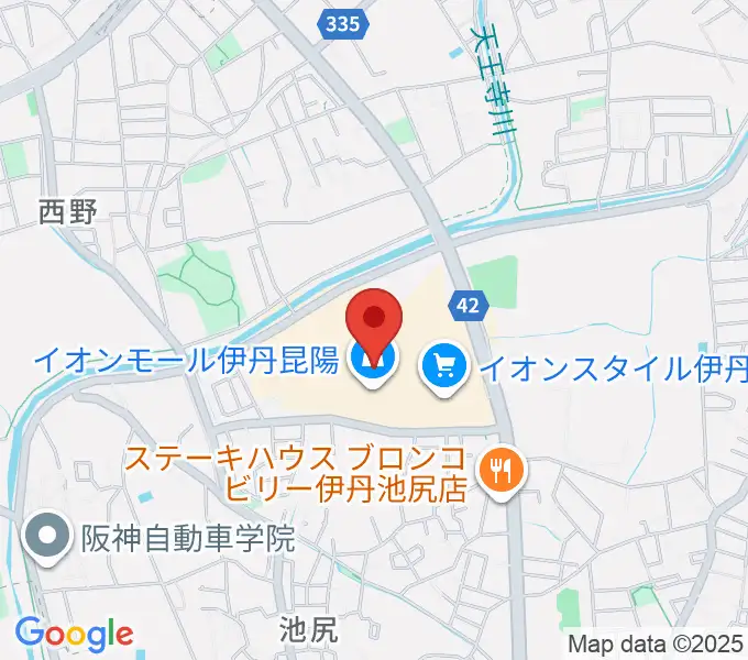 JEUGIAカルチャーセンター イオンモール伊丹昆陽の地図