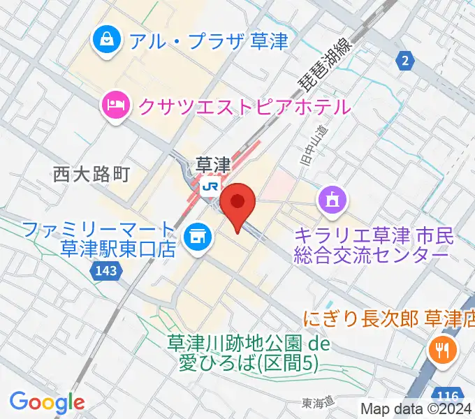 JEUGIAカルチャーセンター くさつ平和堂の地図