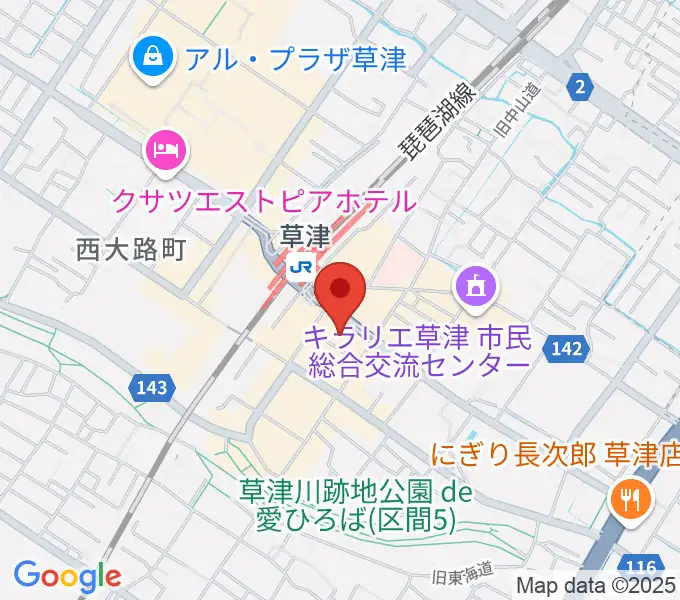 JEUGIAカルチャーセンター くさつ平和堂の地図