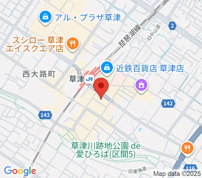 JEUGIAカルチャーセンター くさつ平和堂の地図