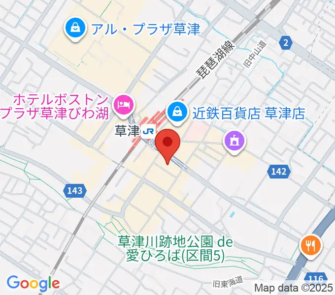 JEUGIAカルチャーセンター くさつ平和堂の地図