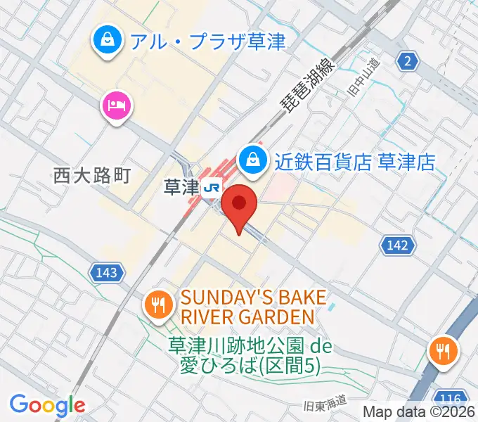 JEUGIAカルチャーセンター くさつ平和堂の地図