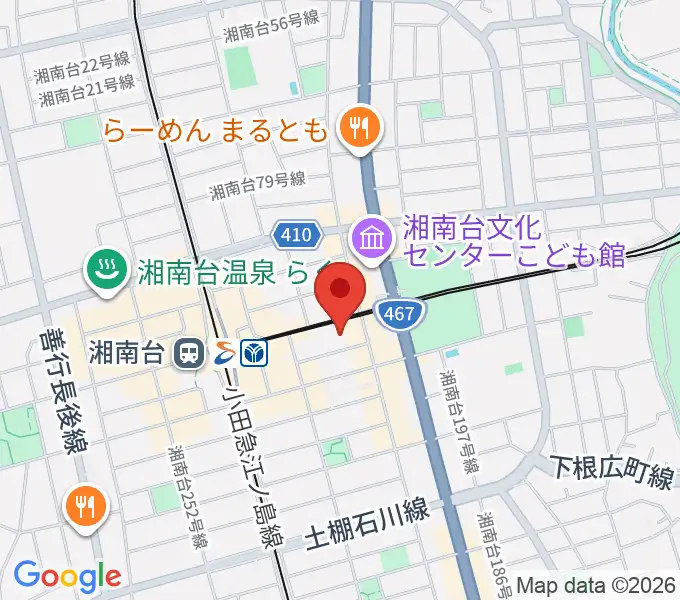 厚木楽器 アミ湘南台の地図