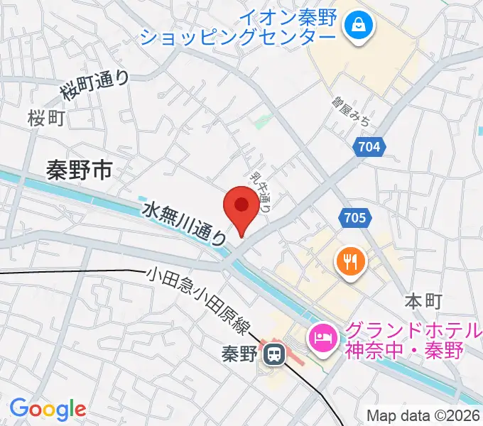 厚木楽器 アミ秦野の地図