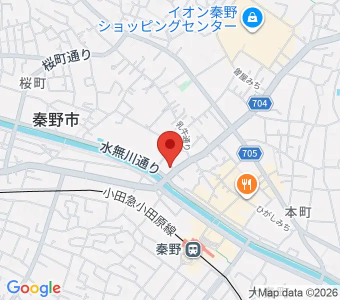 厚木楽器 アミ秦野の地図