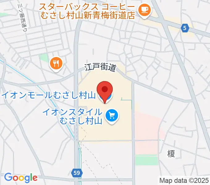 JEUGIAカルチャーセンター イオンモールむさし村山の地図