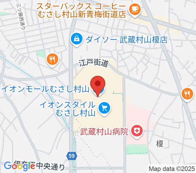 JEUGIAカルチャーセンター イオンモールむさし村山の地図
