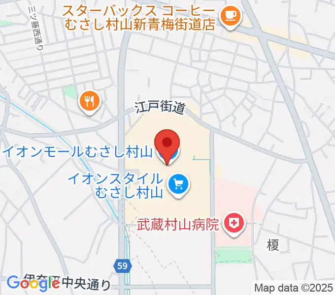 JEUGIAカルチャーセンター イオンモールむさし村山の地図