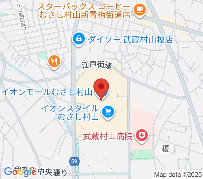 JEUGIAカルチャーセンター イオンモールむさし村山の地図
