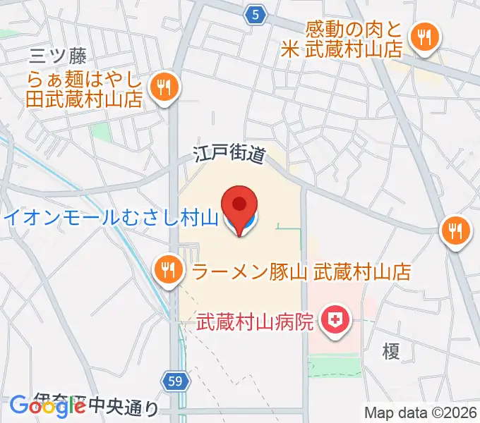 JEUGIAカルチャーセンター イオンモールむさし村山の地図