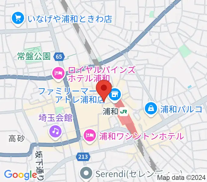 柏屋楽器 浦和ミュージックプラザの地図