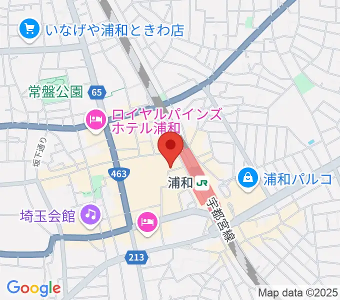 柏屋楽器本店 浦和ミュージックプラザの地図