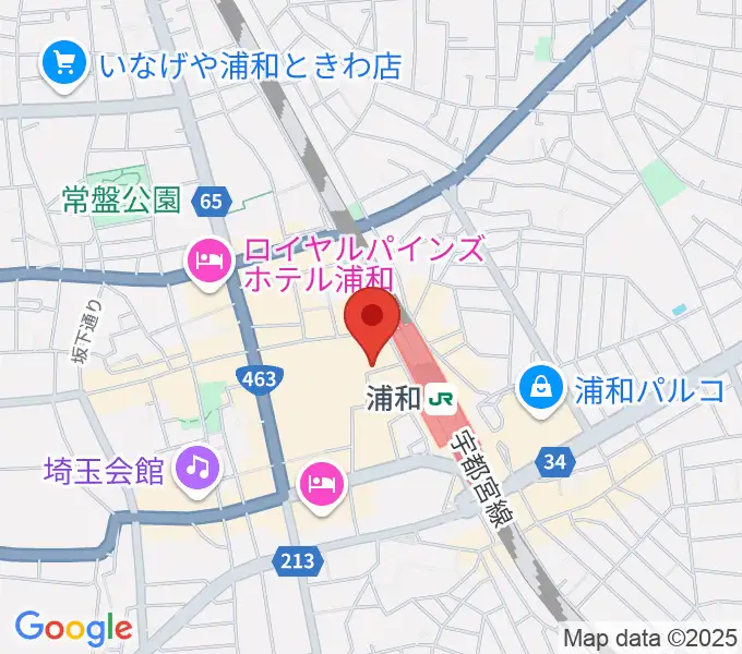 柏屋楽器本店 浦和ミュージックプラザの地図