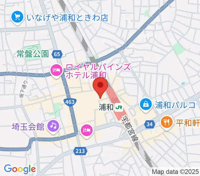 柏屋楽器本店 浦和ミュージックプラザの地図