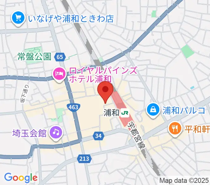 柏屋楽器本店 浦和ミュージックプラザの地図