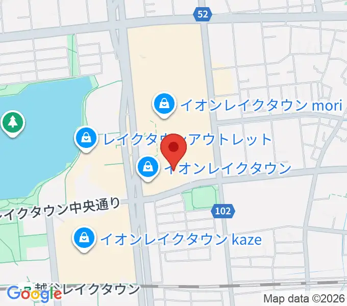 JEUGIAカルチャーセンター イオンレイクタウンの地図