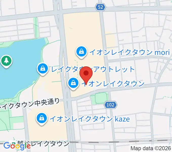 JEUGIAカルチャーセンター イオンレイクタウンの地図