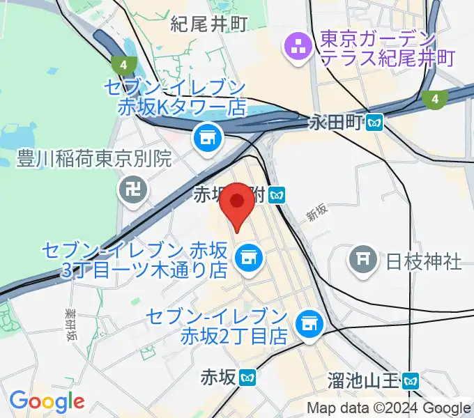 赤坂カーサクラシカの地図